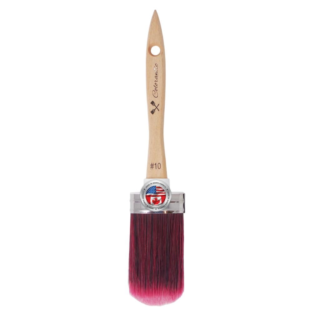 Colorantic | Oval Chalk Paint Brush for Milk Paint | Synthetic Round Purple Paint Brush for Furniture Painting | Best Soft DIY Chalky Blending Brush DIY - 2 Inch (no10)