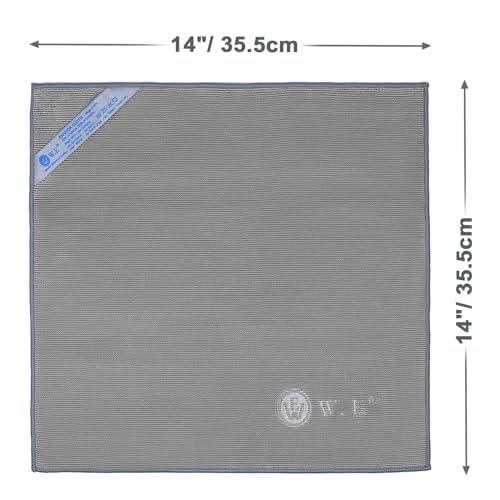 WEAWE Window Cleaning Cloth (Purple) & Enviro Cloth (Grey), 2 Pack Basic Package Cleaning Cloth Reusable Lint-Free Non-Scratch Streak-Free for Housekeeping Window Multipurpose.