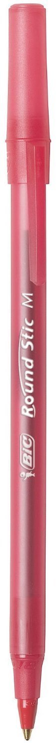 BIC Round Stic Ball Pen, Medium Point, 1.0 mm, Red Ink, Pack of 60 (GSM11RD)