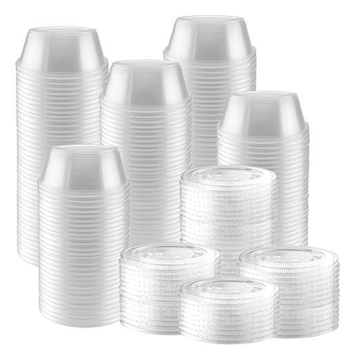 [200 Sets] 2 oz Souffle Cups with Lids – Leak-Proof, BPA-Free, Microwave & Freezer Safe Portion Cups – Disposable Plastic Containers for Jello Shots, Sauce, Dips, Snacks & Catering