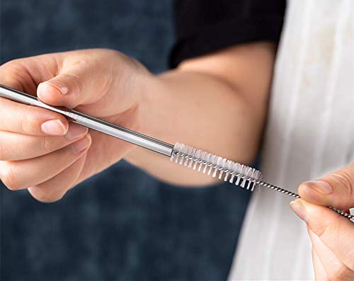 Reusable Metal Bent Straws 50-Pack in Bulk. 215mm/8.5 Inch Stainless Steel Drinking Straws in Bulk for Wholesale.Curved Straws for 20oz Tumblers Yeti (Silver All Bent 50pcs-8.5")