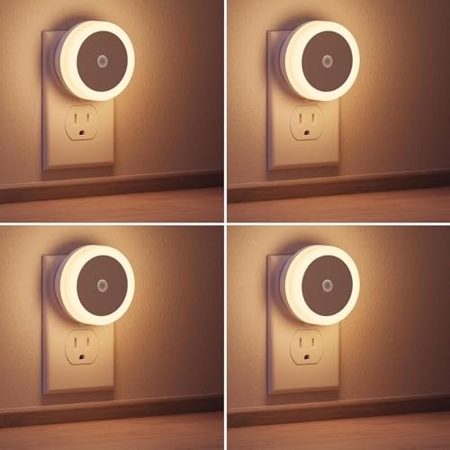 Briignite Night Light, Plug into Wall [2Pack] with Light Sensors, LED Night Light for Kids Room, Baby, Bathroom Night Light, Stair, Hallway Light, Warm White