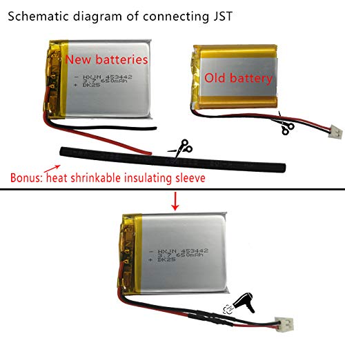 DC 3.7V 620mAh 503040 Rechargeable Lithium Polymer Battery for Cozmo Vector Robot SkyBell HD WiFi Video Doorbell Flysight FPV Watch Wireless Speaker Battery Replacement