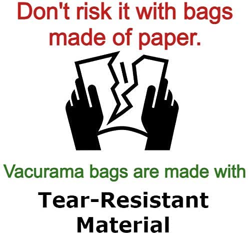 Vacurama Premium Central Vacuum Bags - Compatible For Beam, Electrolux, Eureka, Kenmore, Husky, Mastercraft, White Westinghouse, Nutone Broan, Nilfisk, & Other Brands, Tear-Resistant Cloth Bags - 3Pk