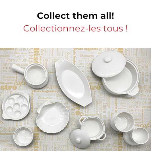 Starfrit Gourmet Bistro - Brie Baker Set - White Porcelain - Oven, Microwave and Dishwasher Safe - Versatile Use