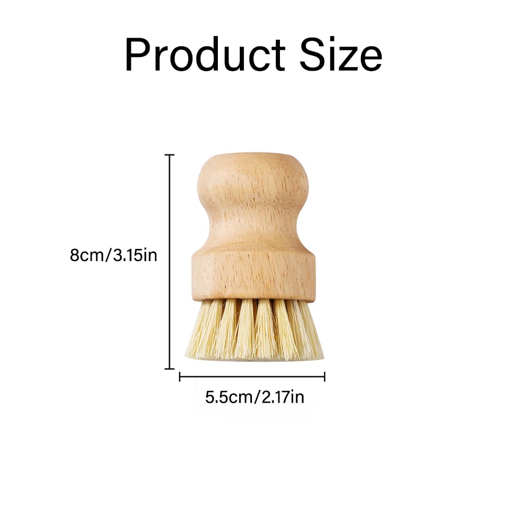 NYGHMY 12 Pack Eco-Friendly Dish Scrub Brushes - Wooden Kitchen Scrubbers with Sisal Bristles, Long Lasting
