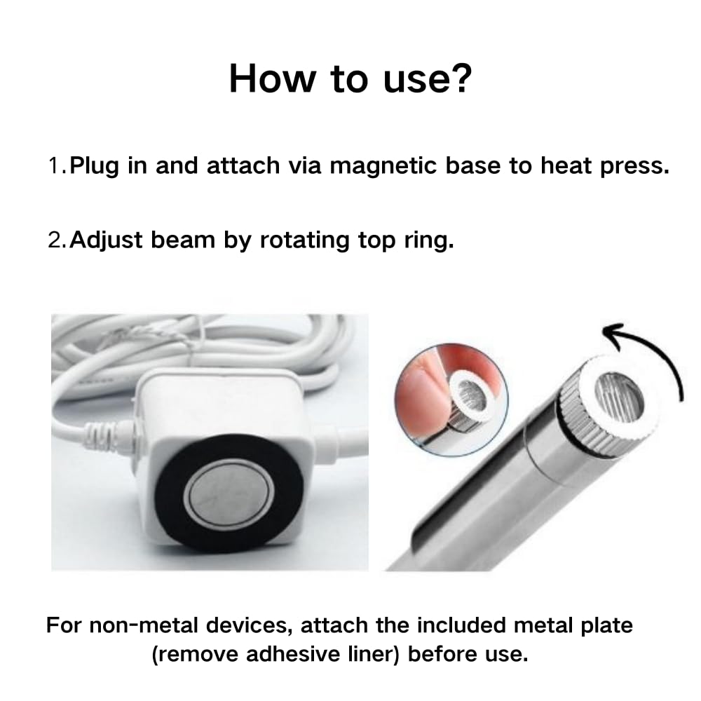 Heat Press Laser Alignment System, Laser Positioning Tool for T-Shirt & Hat Press Machine, Precise Placement for DTF, Sublimation, Perfect for T-Shirt Printing & DIY Projects