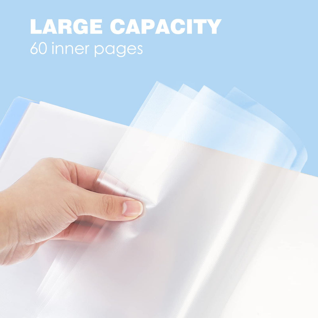 4Pcs Presentation Book with Clear Sheet Protectors, 60 Pockets A4 Portfolio Folder Binder Display 120 Pages Bound Sheet Protectors Brinder for Document, Kids Artwork, Diamond Painting