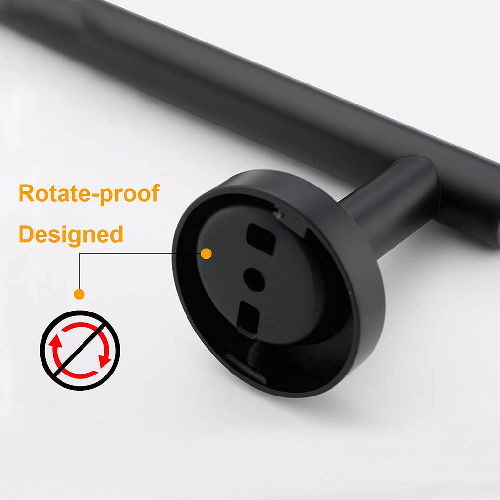 Nolimas Matte Black Bath Hand Towel Bar Single Bars Towel Rack Rod Classic Wall Mounted Stainless Steel Bathroom Towel Bar Toilet Kitchen Towel Shelf Single Layer,12inch