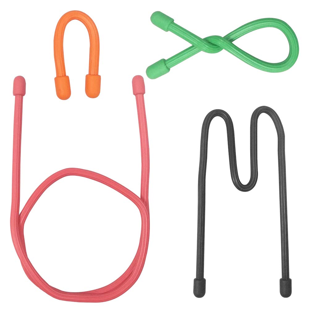 24 Pcs Twist Ties, SENHAI 18" 12" 3" & 6" Silicone Cable Ties Reusable Rubber Straps Holder for Cord Management Cording Hanging - Black, Green, Orange, Red