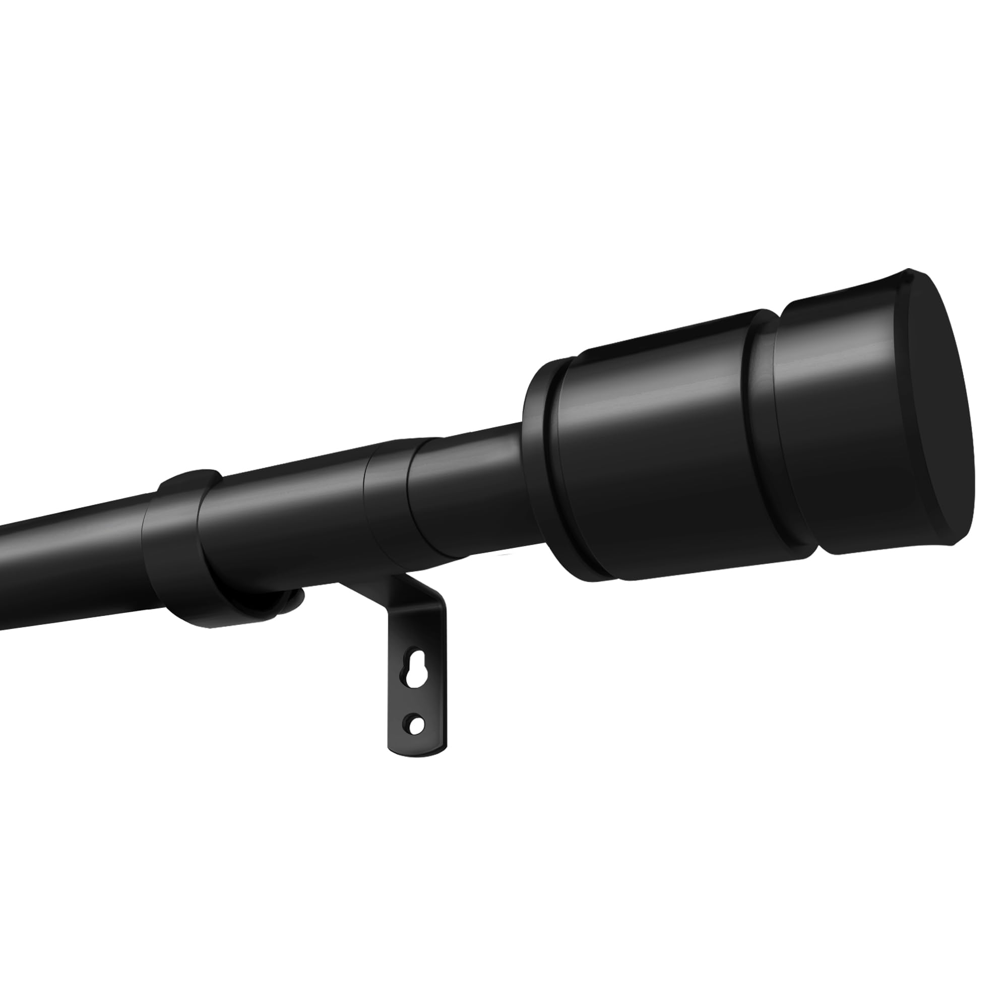 ENJOYBASICS Matte Black Curtain Rods for Windows 66 to 120 Inches, 1 Inch Diameter Adjustable Curtain Rod, Extra Long Curtain Rod with Brackets, Heavy Duty Drapery Rod for Living Room, 28"-132"