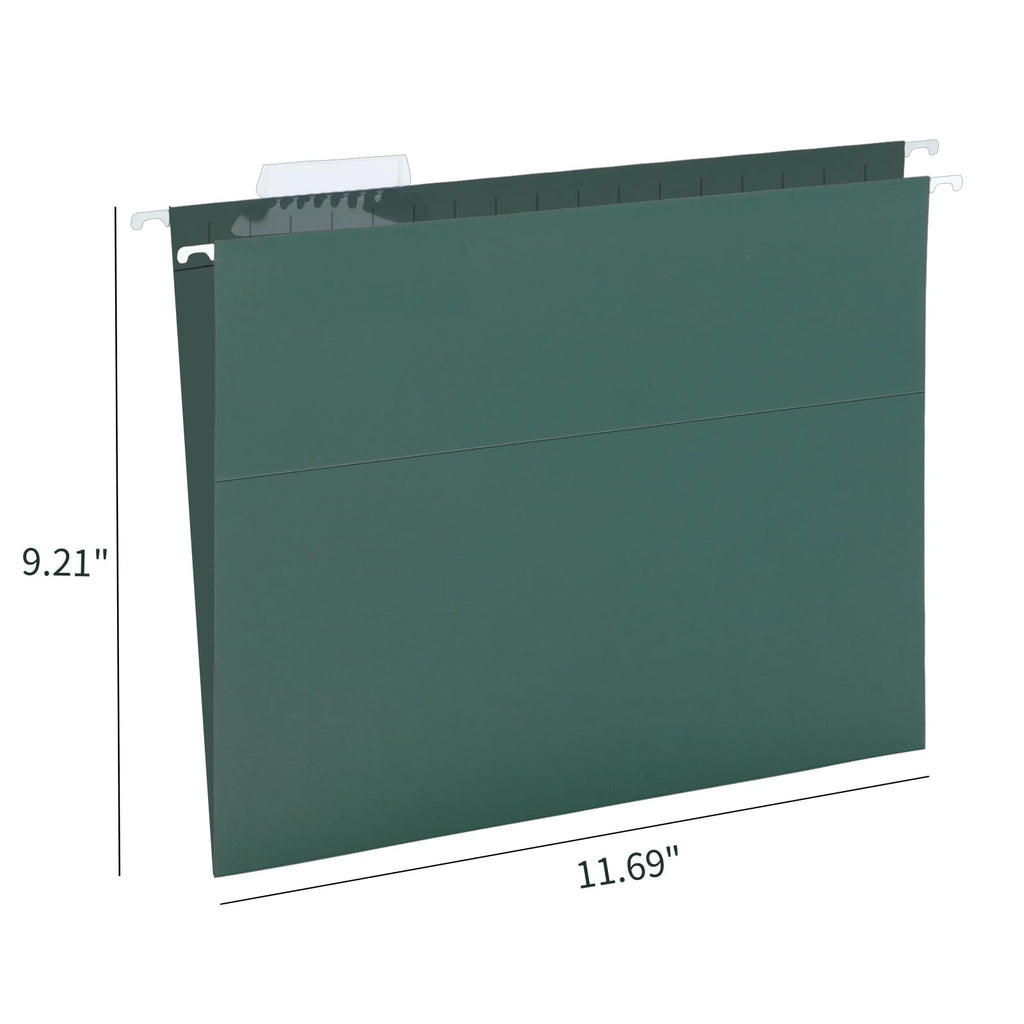 HERKKA Extra Capacity Hanging File Folders, 30 Pack Reinforced Letter Size Hanging Folders with Heavy Duty 0 Inch Expansion, Designed for Bulky Files, Green