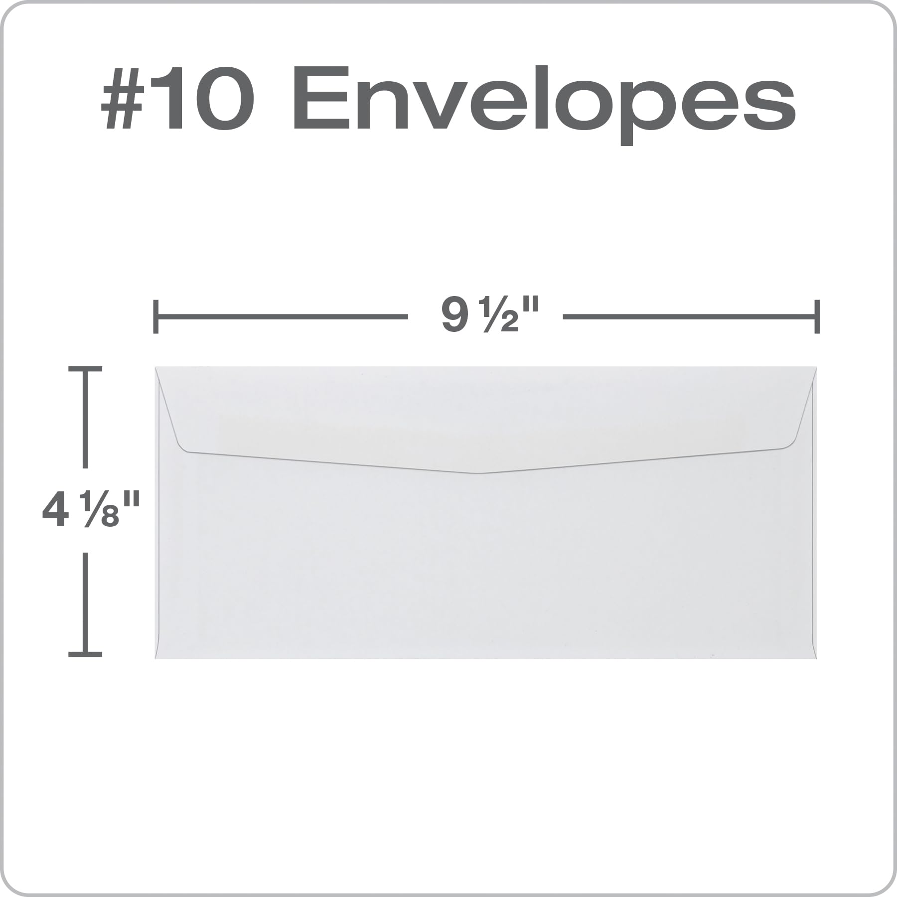 Quality Park Envelopes, #10, 4-1/8 x 9-1/2 Inches, Gummed Flap, 24 lb White Paper, Side Seams, Printer Compatible, 500 Count - Ideal for Home and Business Use - Envelopes