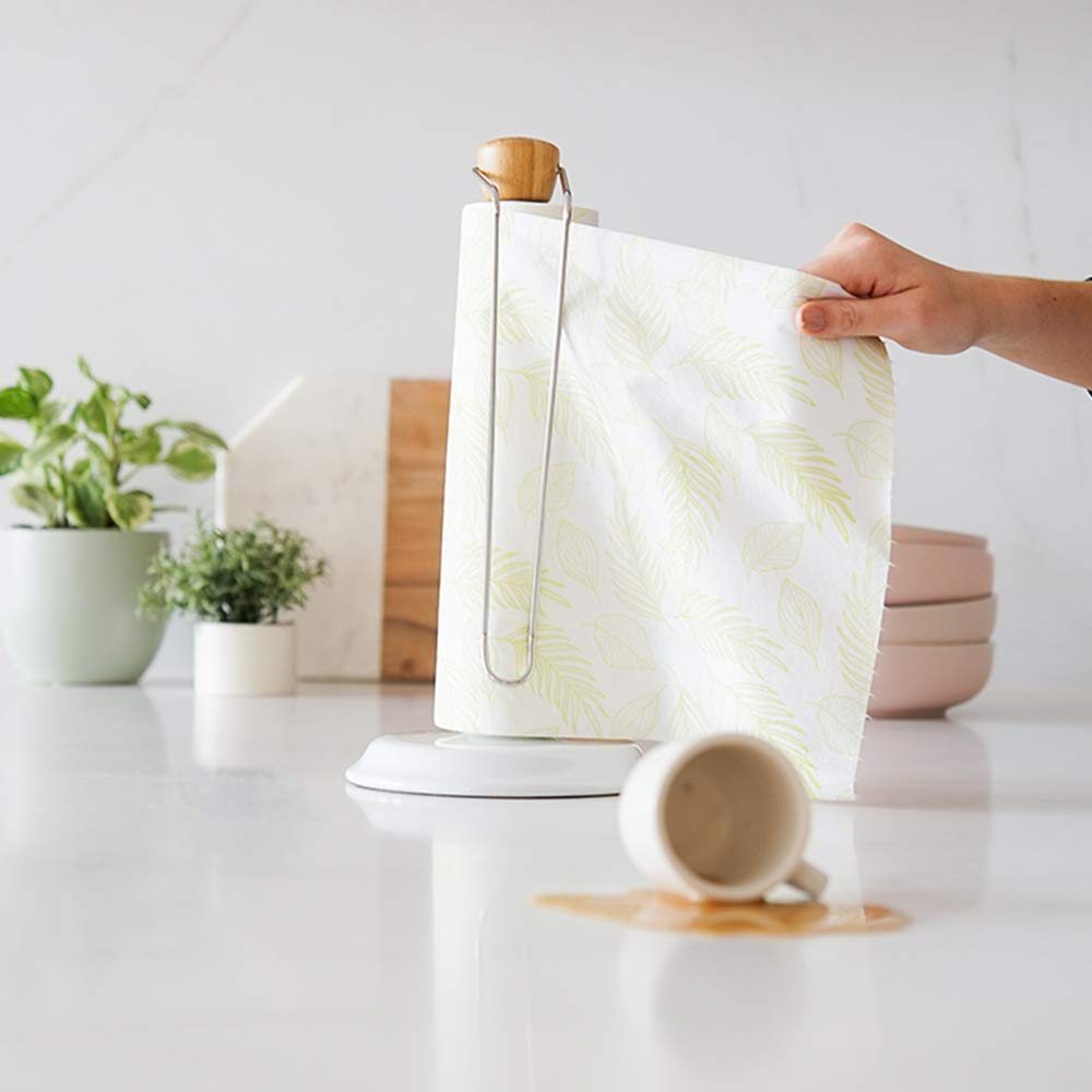 Full Circle Tough Sheets Reusable Plant-Based Paper Towels – Super-Absorbent, Bamboo Towels - Multi-Use Cleaning Products - 30 Sheet Roll