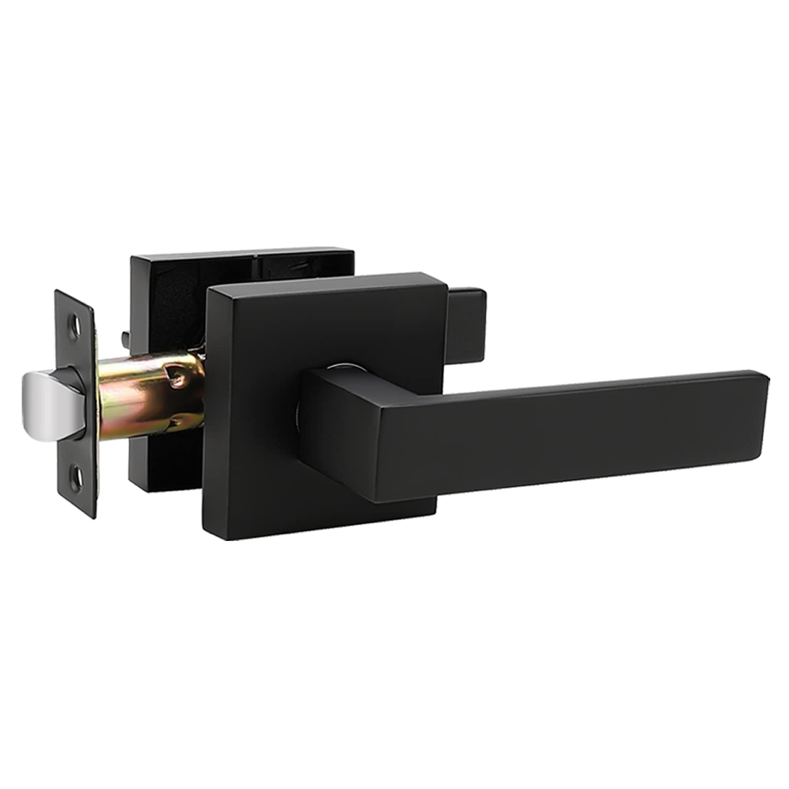 Probrico Interior Black Door Handles, Heavy Duty Passage Lever Door Handle for Closet Hallway Indoor Handles