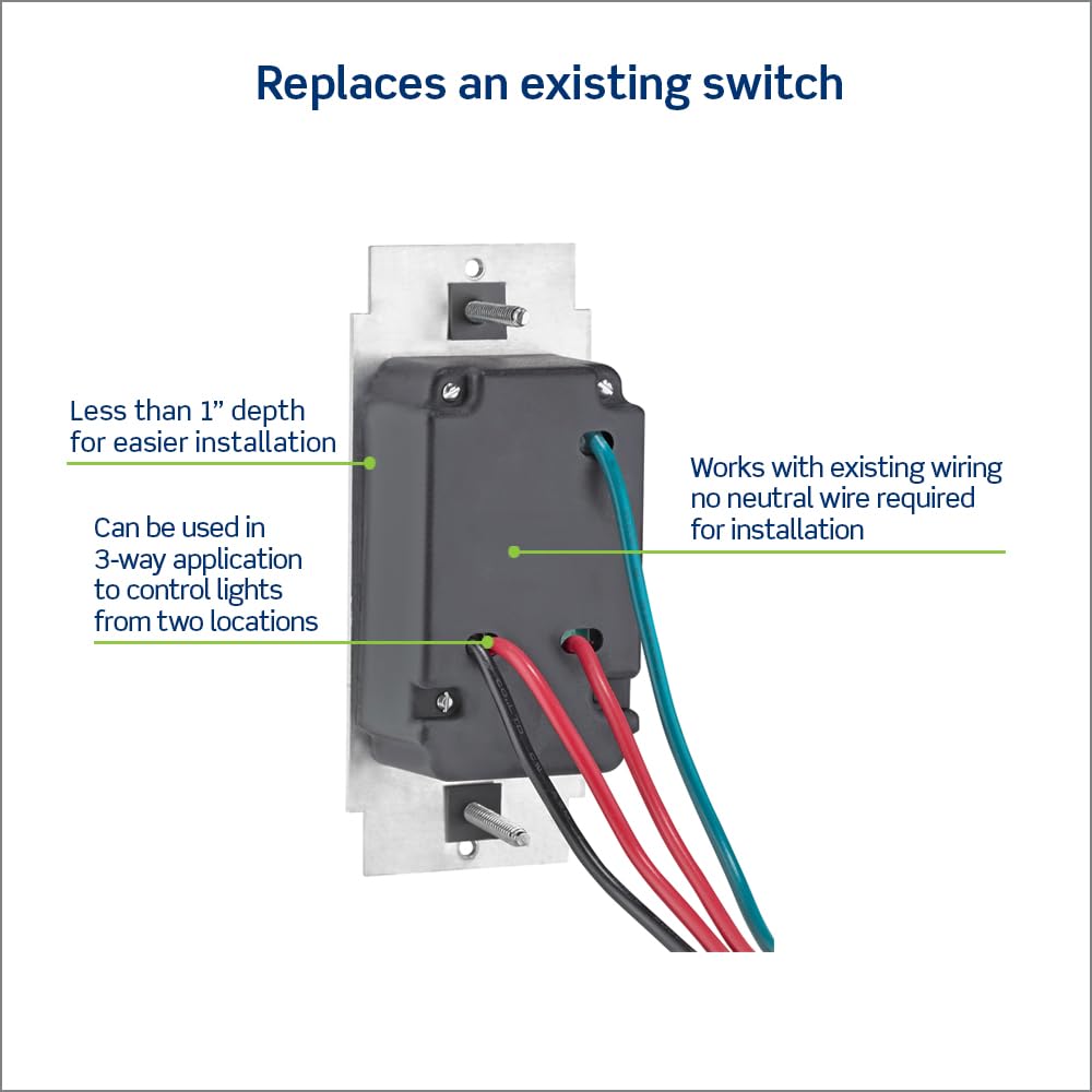 Leviton SureSlide Dimmer Switch for Dimmable LED, Halogen and Incandescent Bulbs, 6674-P0E, Black