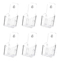 6 pack Acrylic Brochure Holder Plastic Clear Literature Holder Countertop Organizer Flyer Card Magazine Pamphlet Business Display Portable Wall Mount for Storing Letters Folders Document Cards