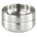 SANQIAHOME 1400ml/21cm Quality Double-Walled 18/8 Stainless Steel Large Salad Bowl,2pcs/Set, Heat-Insulated and Anti-Scald Large Soup Bowl,Silver