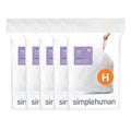 simplehuman Code H 100 Count, Dispenser Pack Custom Fit Liners, Drawstring Trash Bags, 30-35L / 8-9 Gallons, White
