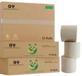 QingYa Premium Bamboo Toilet Paper 12 Mega Rolls, 3 ply, Septic Safe,Plastic-Free,Unbleached Brown,Tree-Free,Soft and Absorbent,Bathroom Tissue Rolls