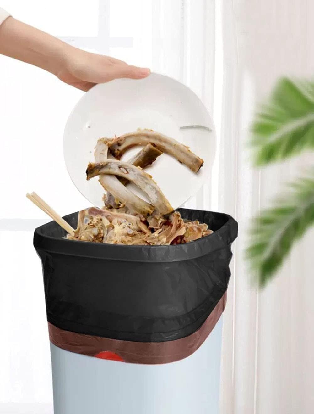 Feisco 3 Gallon Black Trash Bag,11L Drawstring Garbage Bag Trash Can Liner,0.55 Mil,100 Counts