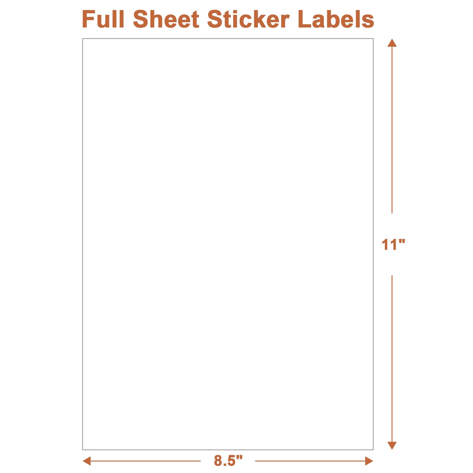Full Sheet Sticker Labels, 8.5" x 11" Shipping Labels Paper (100 Sheets, 100 Labels), Self Adhesive Full Sheet White Matte Label Paper, Address Sticker Labels for Laser & Inkjet Printer