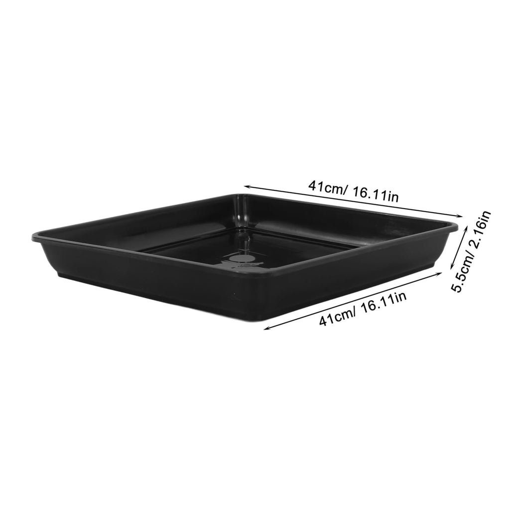 BESTonZON 2Pcs 16 Inch Square Plant Saucer Trays Heavy Duty Plastic Drip Trays for Indoor and Outdoor Pots