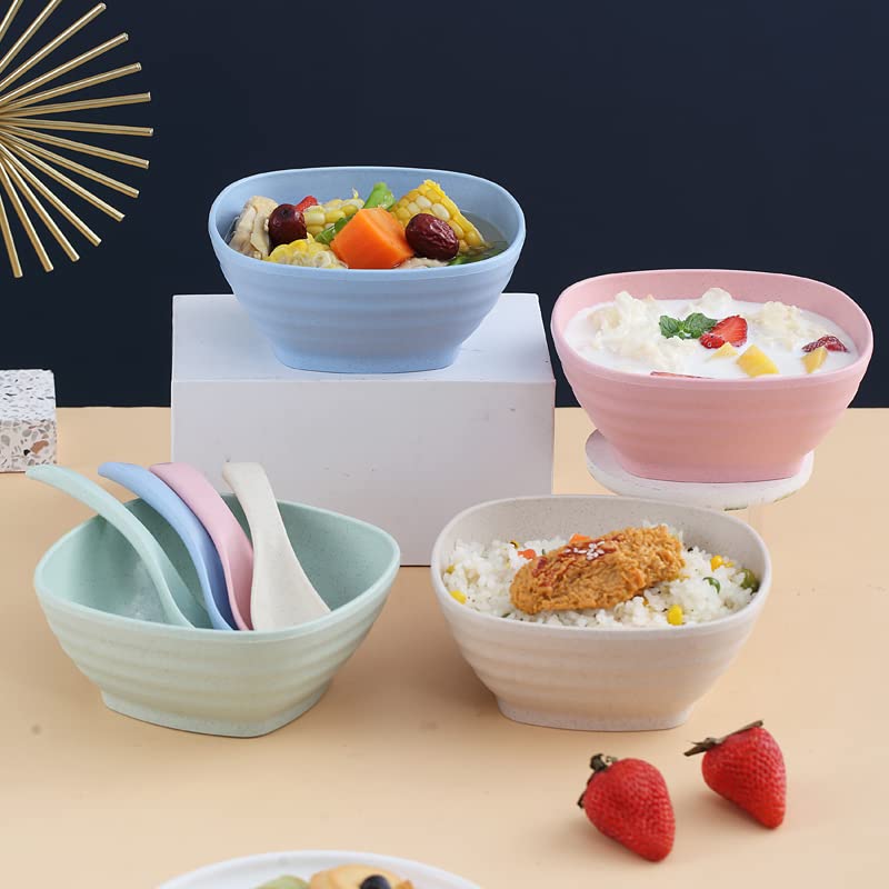 SOUJOY 20 Pack Unbreakable Cereal Bowls, 20 Oz Wheat Straw Bowls, Reusable Soup Bowls for Snacks, Rice, Condiments, Side Dishes, Ice Cream, Microwave and Dishwasher Safe