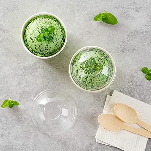 Restaurantware-LIDS ONLY: Dome-Shaped Lids, 50 Transparent Plastic Lids for 5 Ounce Coppetta to Go Cups - Cups Sold Separately, Disposable, Clear Plastic Dessert Cups Lids, for Dessert Takeaways