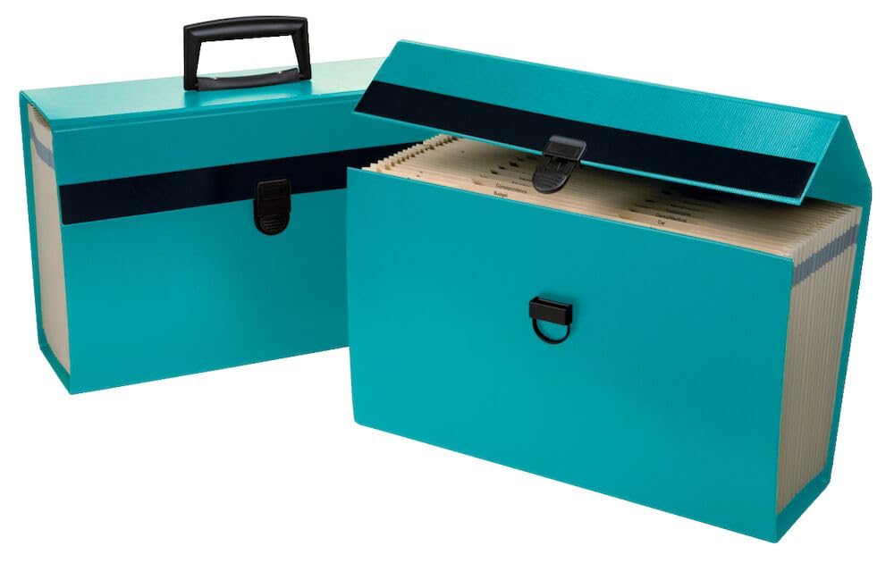 Pendaflex File Organizer, Portafile Expanding Organizer, 19 Pockets, Dark Turquoise, Heavy Duty and Portable, Ideal for Home and Office Use