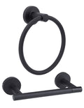 Ntipox Matte Black Double Post Pivoting Toilet Paper Holder Set, Stainless Steel Towel Ring,Toilet Paper Roll Holder,Bathroom Hardware Accessories Set Black