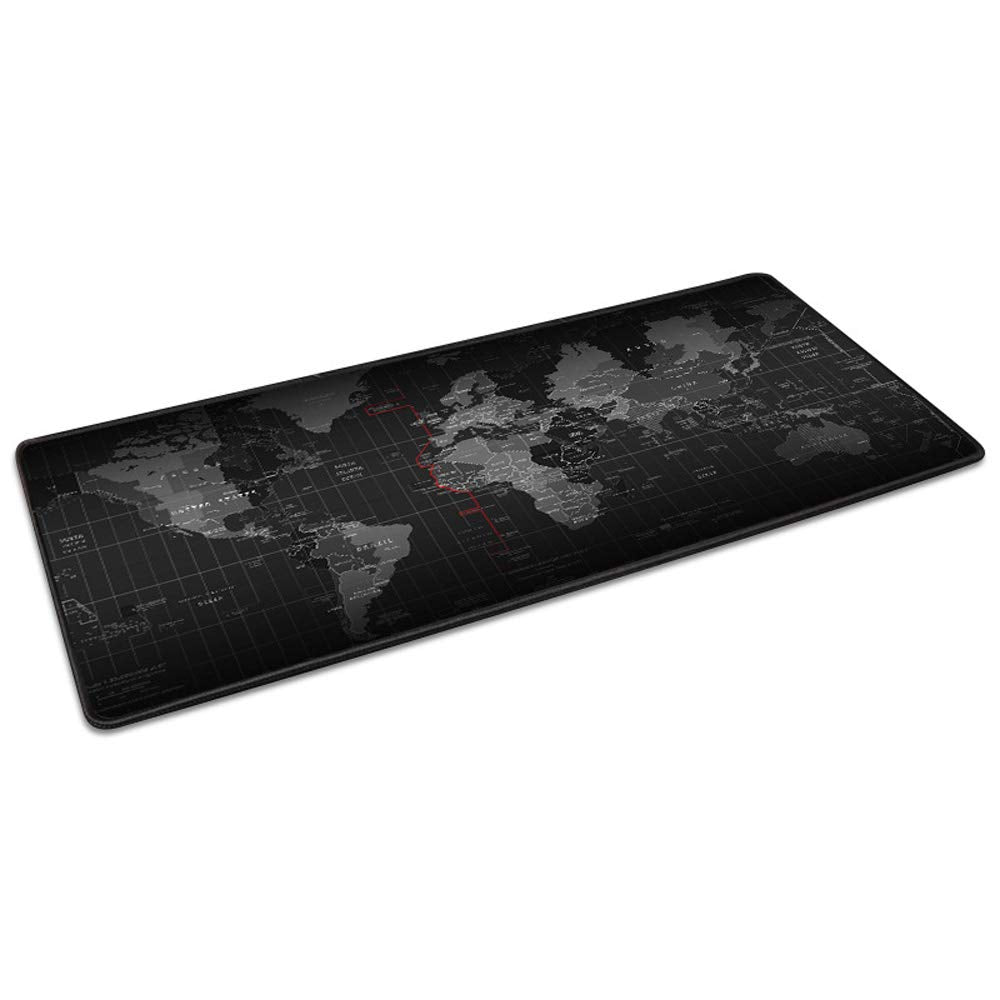 Gaming Mouse Pad Large Extended Mouse Mat with Stitched Edge Desk Mat Keyboard Pad for Laptop Computer Desktop PC Gamer Office and Home Non-Slip Rubber Mousepad (Map, 35.4" x 15.7")