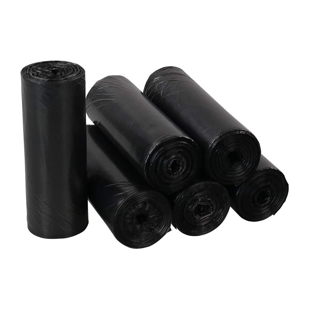 Gloreen Small Trash Bag, 5L Black Leakproof Wastebasket Trash/Garbage Can Liners (6 Roll, 150Counts)
