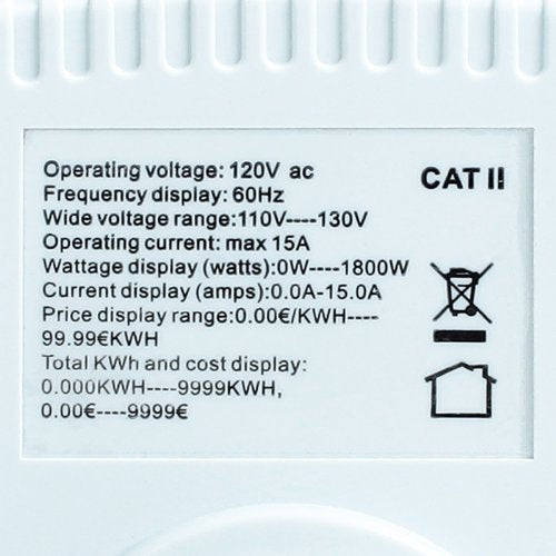 Stanz (TM) Plug Power Meter Monitor Energy Watt Voltage Amps Meter with Electricity Usage Monitor Max 15A 1800W