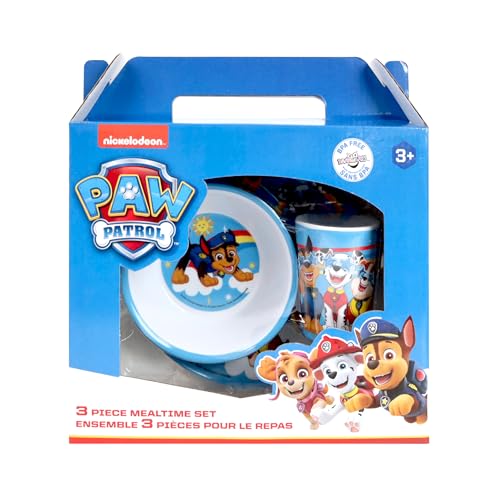 PAW Patrol 3PC Melamine DINNERWARE Set in Gift Box