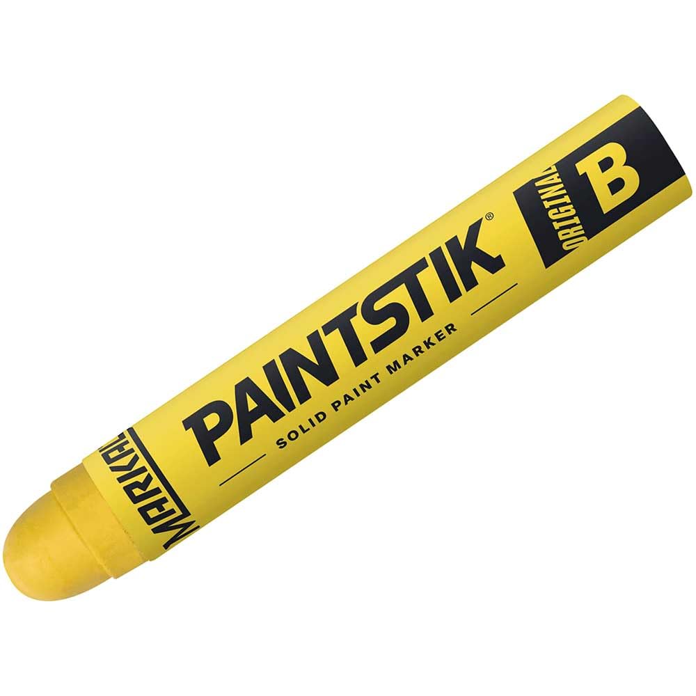 Markal 80221 B Paintstik Solid Paint Ambient Surface Marker, Yellow (Pack of 12)