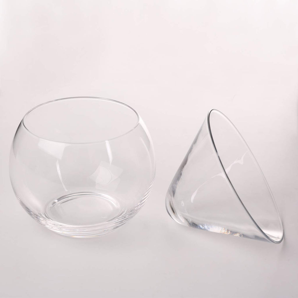DUEBEL Glass Caviar Chiller Server Set Plus 2 pcs. x Mother of Pearl Caviar Spoon 3.15" - Universal Martini, Wine, Liquor Cocktail Chiller