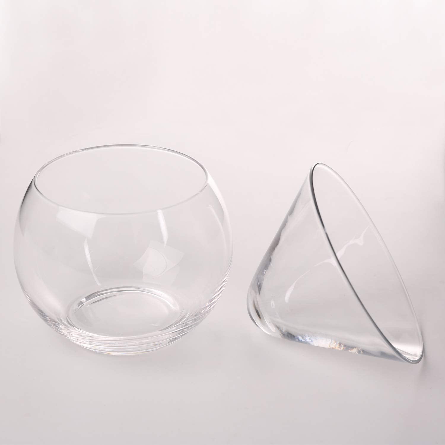DUEBEL Glass Caviar Chiller Server Set Plus 2 pcs. x Mother of Pearl Caviar Spoon 3.15" - Universal Martini, Wine, Liquor Cocktail Chiller
