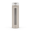 Ello Syndicate 20oz Reusable Glass Water Bottle with One-Touch Leak Proof Flip Lid, Protective Non-Slip Silicone Sleeve, Carry Loop for Coffee, Tea and Water, BPA-free, Dishwasher Safe, Sand