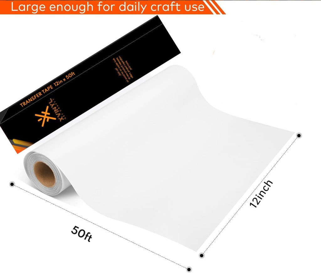 Xvinyl Transfer Tape for Vinyl - Clear Grid 12”x50FT Transfer Tape Roll Works Great with Oracal 651, 631 and Cricut Vinyl