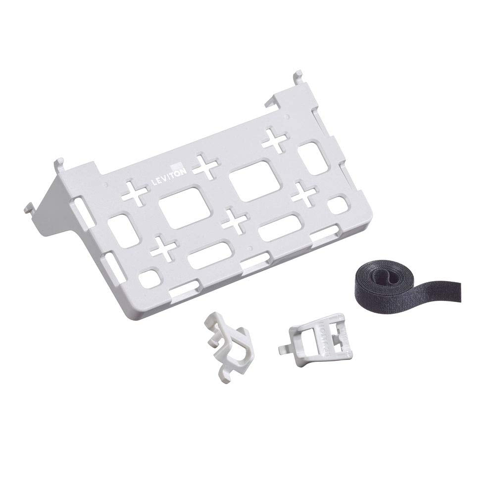 Leviton Plastic Universal Shelf Bracket for Structured Media Center, 49605-AUB, White
