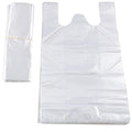 Transparent Grocery Bags Plastic Shopping Bags with Handles T Shirt Bags for Small Business Store Retail Restaurant (Clear(12.5 * 20in,100 pcs))
