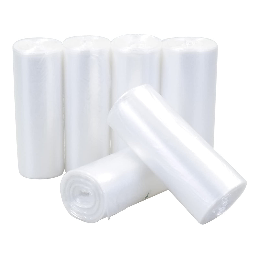 Ponpong 13 Gallon Tall Kitchen Trash Bags, 50 L Large Garbage Bags, Bin Liners, Clear, 150 Counts/6 Rolls