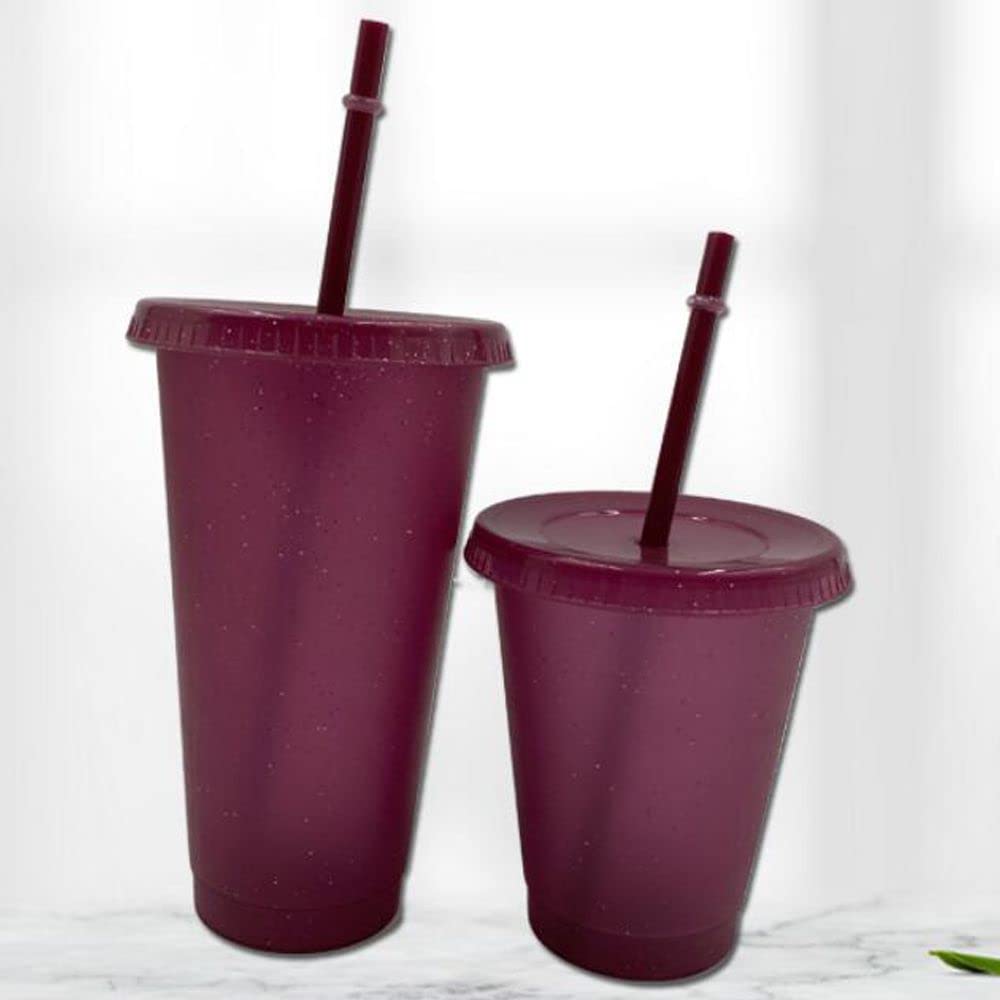 5 pcs 24 oz Water Cup with Straw and Lid Plastic Tumblers Color Changing Cups Tumbler Iced Coffee Lid Water Bottle Travel Mug Cup Reusable Cups Plastic Cups Summer Party Bulk Cold for Adults Perfect