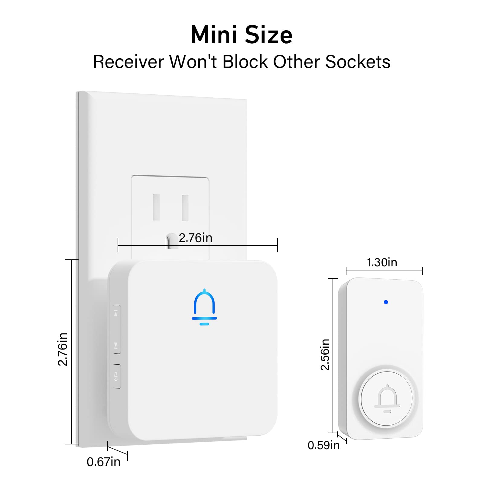 SECRUI Doorbell, Easy Installation Wireless Door Bell Kit with 1000FT Ultra-Long Range, 32 Chimes, 5 Volume Levels for Home, Classroom, Office-White