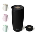 Bottle Bottle Insulated Travel Mug 500ml Stainless Steel Office Coffee Cup with Push Button Lid Keeps Cold and Hot for 8 Hours (Black)