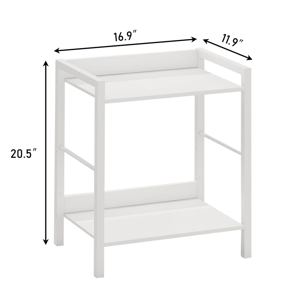 Side Table, Small End Table 17 inch, Narrow Nightstand Bedside Table for Bedroom, Sofa Entryway Table for Livingroom, Outdoor Coffee Table, White