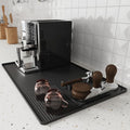 Coffee Mat, Coffee Maker Mat for Kitchen Counter, 40x60cm Silicone Coffee Bar Pad, Anti-Slip, Heat Resistant Pad for Espresso Machines, Dinner Plates, Ice Cream Machines, Espresso Accessory-Black