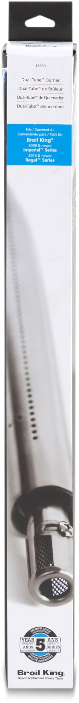 Broil King 18633 1 Pc Stainless Steel Dual Tube Burner - Imperial/Regal