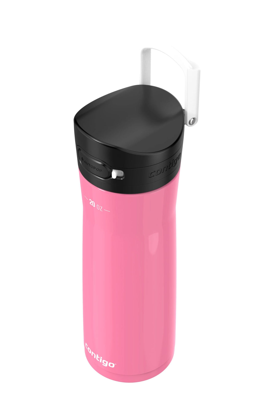 Contigo Jackson Chill 2.0 Stainless Steel Water Bottle with Carry Handle and Secure Lid for Leak-Proof Travel, Vacuum-Insulated and BPA-Free, Azalea, 20 oz (591 mL)